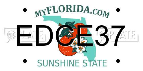EDCE37 Florida License Plate