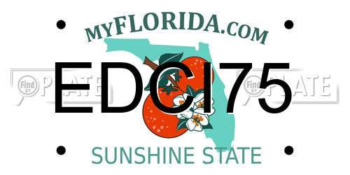 EDCI75 Florida License Plate