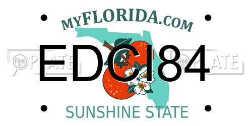 EDCI84 Florida License Plate