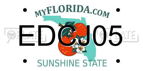 EDCJ05 Florida License Plate