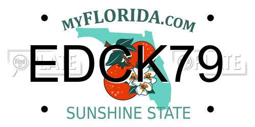 EDCK79 Florida License Plate