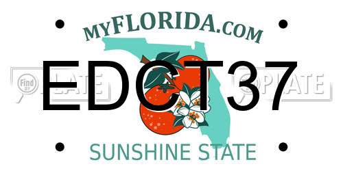 EDCT37 Florida License Plate