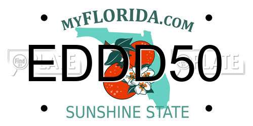 EDDD50 Florida License Plate