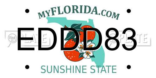 EDDD83 Florida License Plate