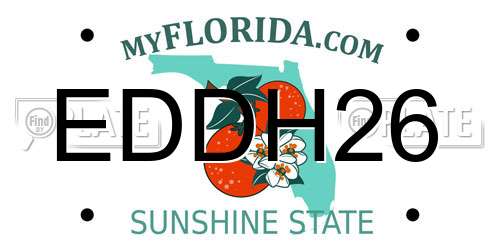 EDDH26 Florida License Plate