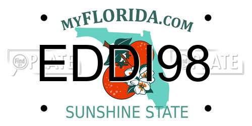 EDDI98 Florida License Plate
