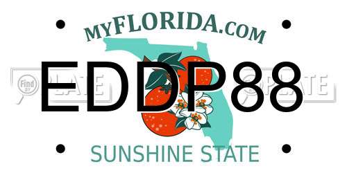 EDDP88 Florida License Plate