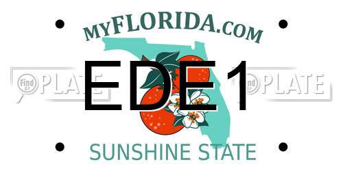 EDE1 Florida License Plate