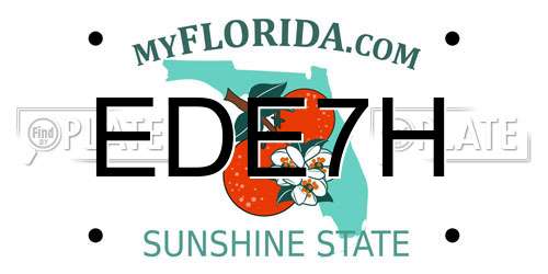 EDE7H Florida License Plate