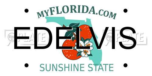 EDELVIS Florida License Plate