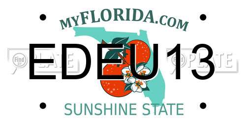EDEU13 Florida License Plate