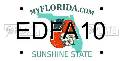 EDFA10 Florida License Plate