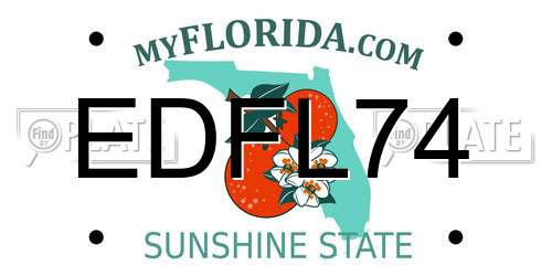 EDFL74 Florida License Plate