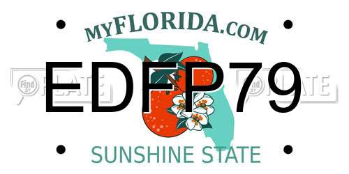 EDFP79 Florida License Plate