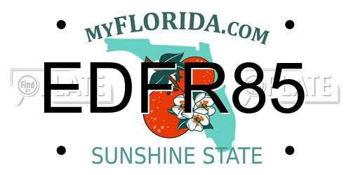 EDFR85 Florida License Plate