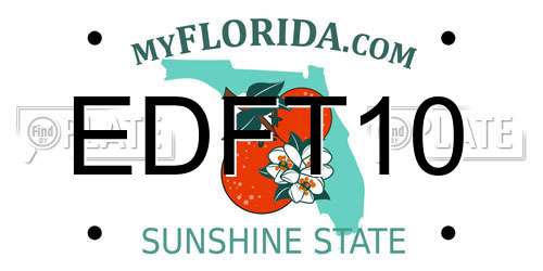 EDFT10 Florida License Plate