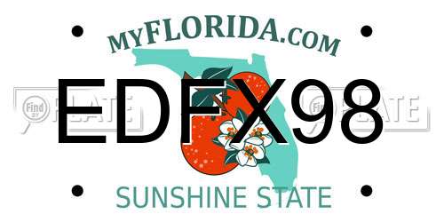 EDFX98 Florida License Plate