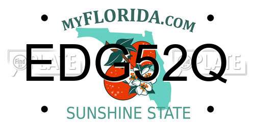 EDG52Q Florida License Plate