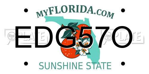 EDG57O Florida License Plate