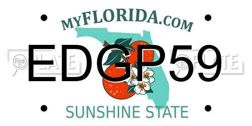 EDGP59 Florida License Plate
