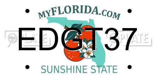 EDGT37 Florida License Plate
