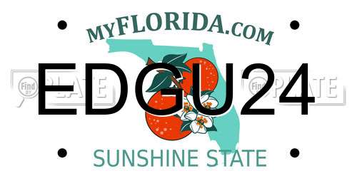 EDGU24 Florida License Plate