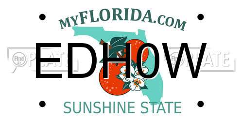 EDH0W Florida License Plate