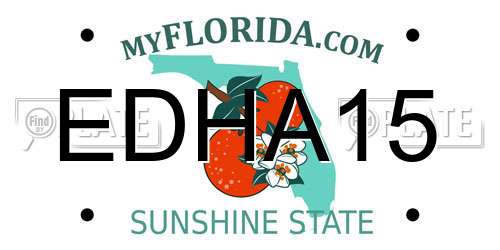 EDHA15 Florida License Plate