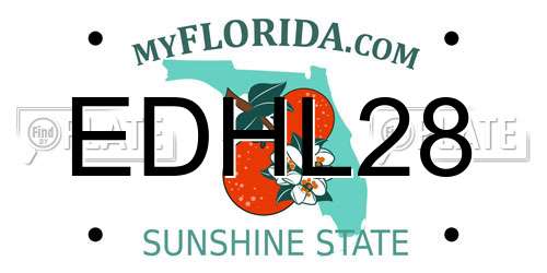 EDHL28 Florida License Plate