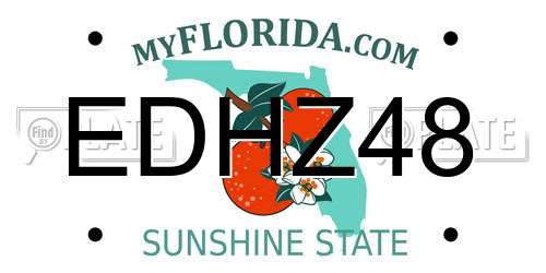 EDHZ48 Florida License Plate