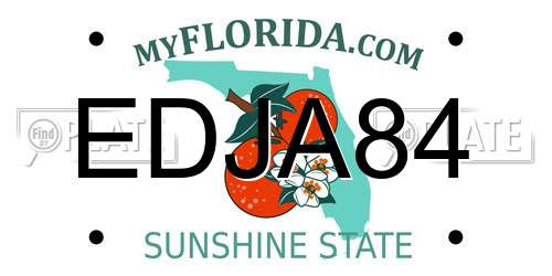 EDJA84 Florida License Plate