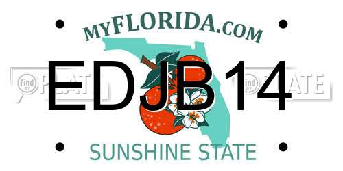 EDJB14 Florida License Plate