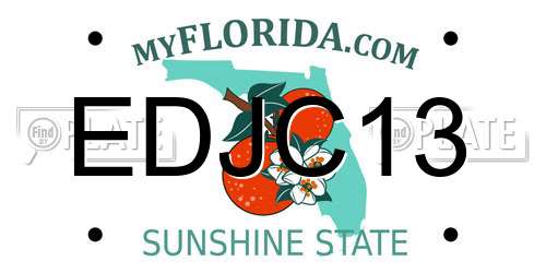 EDJC13 Florida License Plate