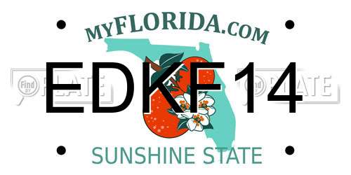 EDKF14 Florida License Plate
