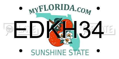EDKH34 Florida License Plate