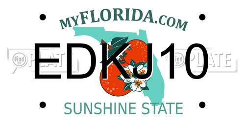 EDKJ10 Florida License Plate