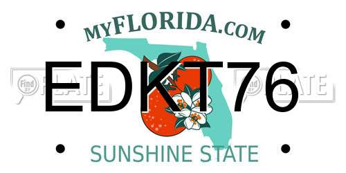 EDKT76 Florida License Plate