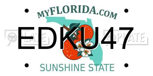 EDKU47 Florida License Plate