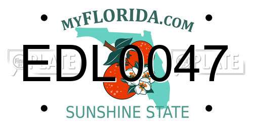 EDL0047 Florida License Plate