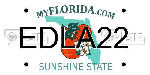 EDLA22 Florida License Plate