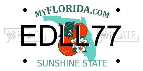 EDLL77 Florida License Plate
