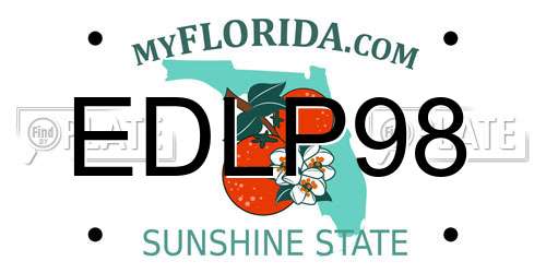 EDLP98 Florida License Plate