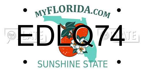 EDLQ74 Florida License Plate