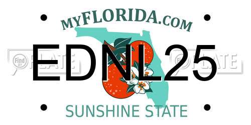 EDNL25 Florida License Plate