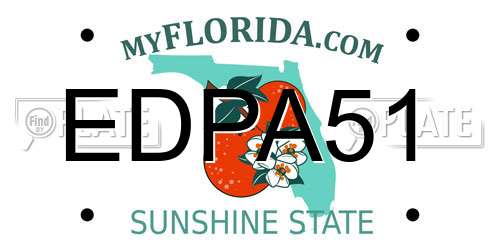 EDPA51 Florida License Plate