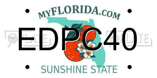 EDPC40 Florida License Plate