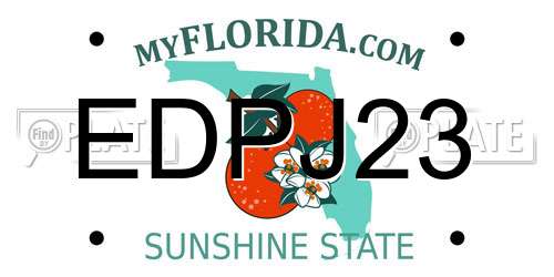 EDPJ23 Florida License Plate