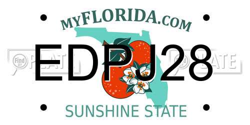 EDPJ28 Florida License Plate