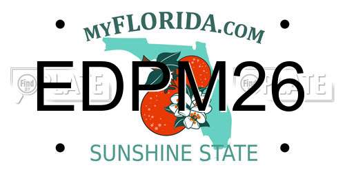 EDPM26 Florida License Plate