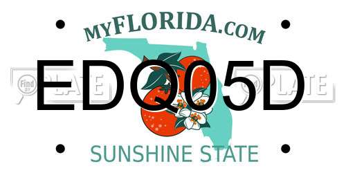 EDQ05D Florida License Plate